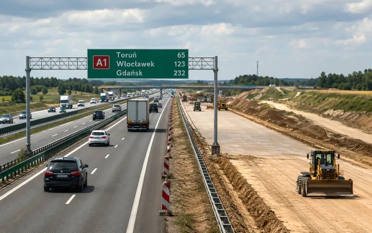 Autostrada A1 między Toruniem a Włocławkiem zyska trzeci pas Autostrada A1 między Toruniem a Włocławkiem zyska trzeci pas