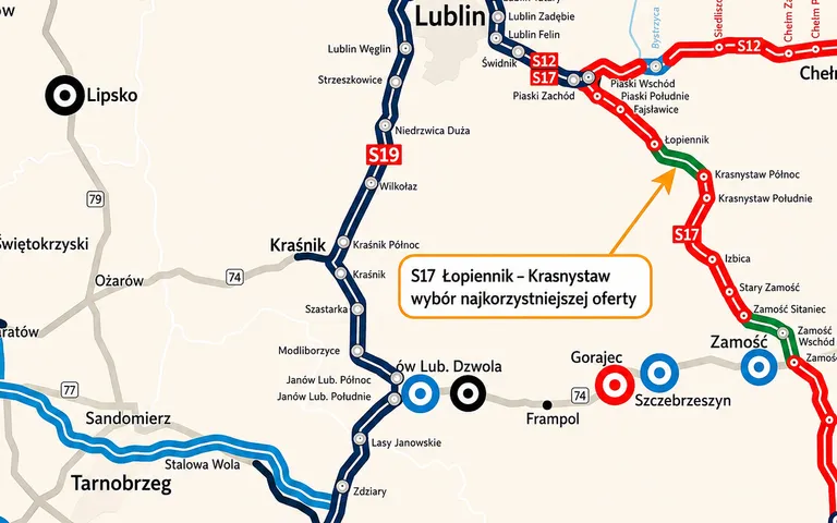 S17 Łopiennik–Krasnystaw: wybrano ofertę Polaqua za 282,6 mln zł S17 Łopiennik–Krasnystaw: wybrano ofertę Polaqua za 282,6 mln zł