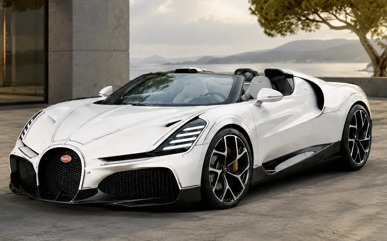 Bugatti W16 Mistral Blanc Éternel: porcelana i W16 Bugatti W16 Mistral Blanc Éternel: porcelana i W16